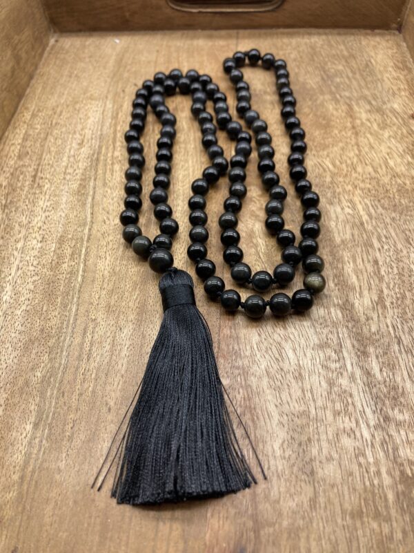 Mala halsband av Silverobsidian - Bild 2